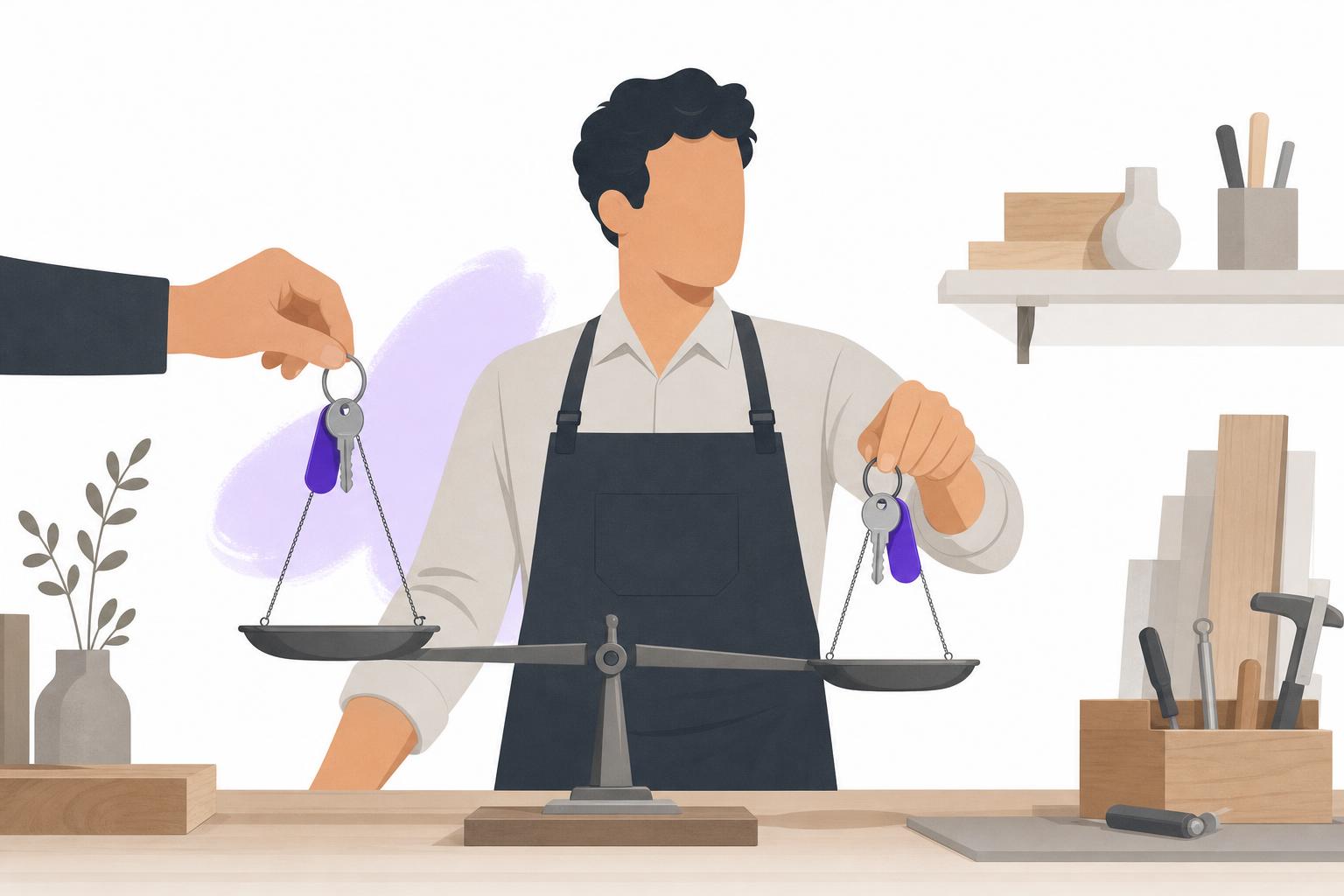 Illustration editoriale — Agence d’automatisation ou système possédé : ce que chaque option coûte et change pour une PME B2B