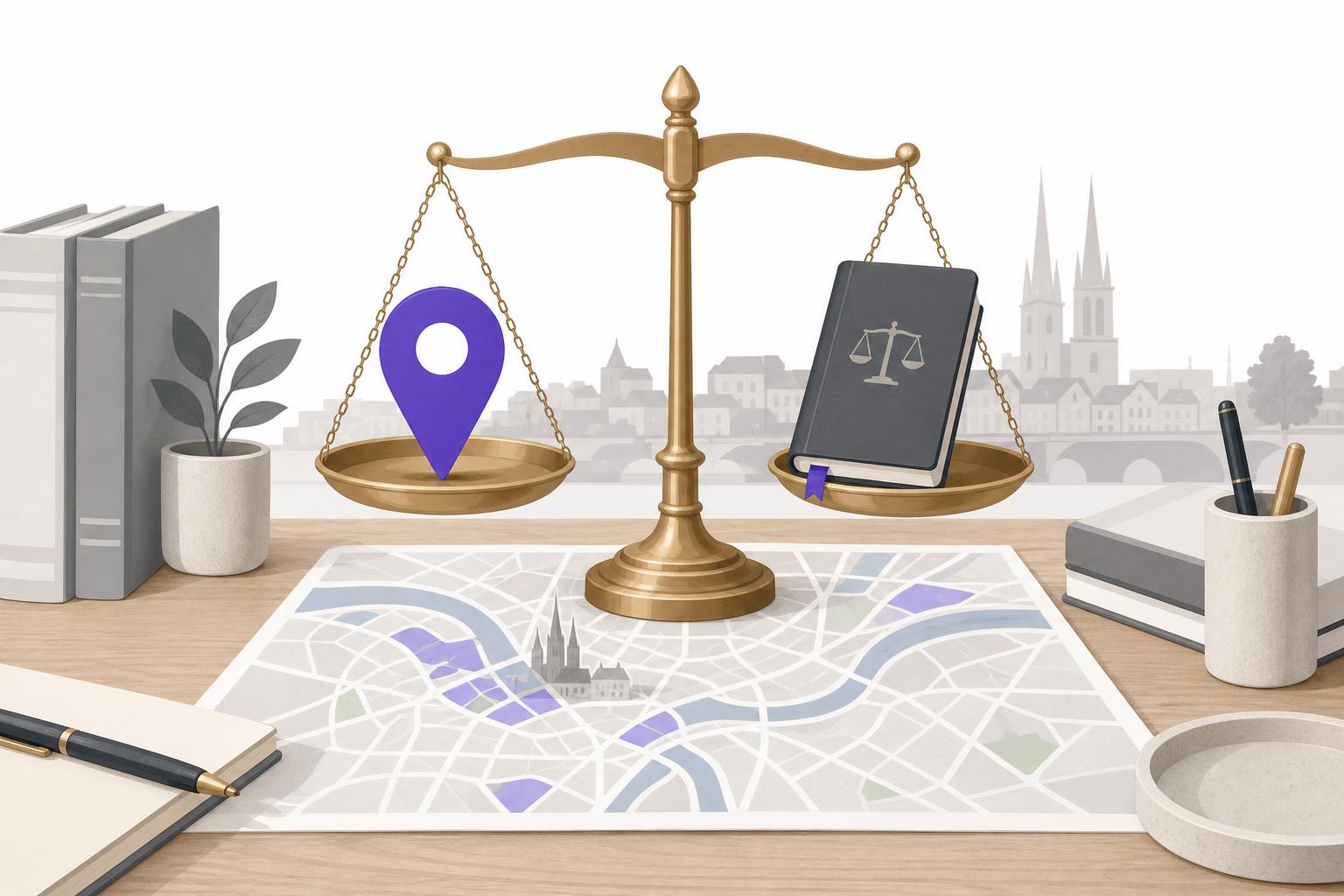 Illustration editoriale — Référencement local pour un cabinet d’avocats (S2) : être trouvé sur sa ville sans enfreindre les règles ordinales