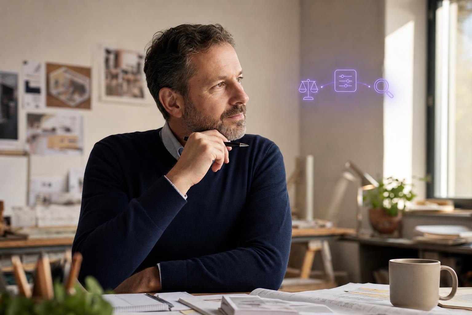 Illustration editoriale — Agence SEO IA ou agence SEO classique : ce que change vraiment le passage à l'IA pour une PME qui compare des devis