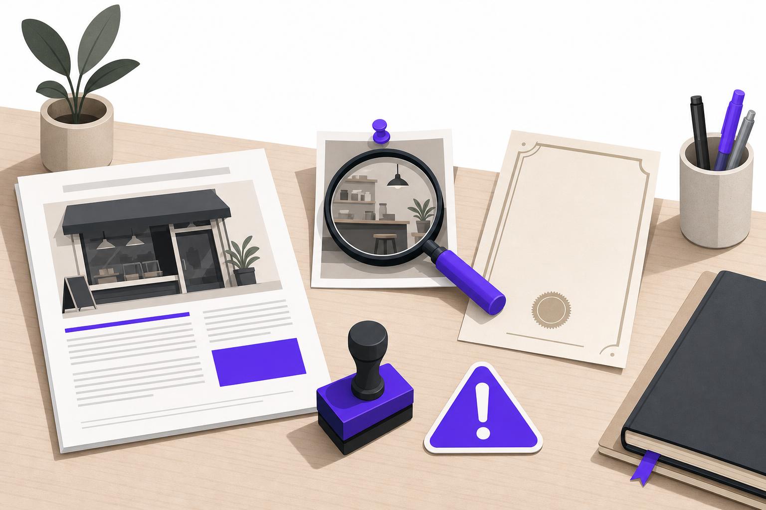 Illustration editoriale — Réutiliser du contenu et des visuels générés par IA sur son site de PME en 2026 : droits d’auteur, propriété et ce qui vous engage