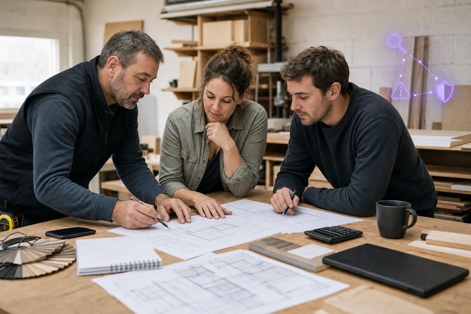 Illustration editoriale — Artisan du BTP ou de l'agencement (S1) : publier trois articles par an quand on a une soirée — l'erreur d'irrégularité qui empêche d'être trouvé sur ses chantiers