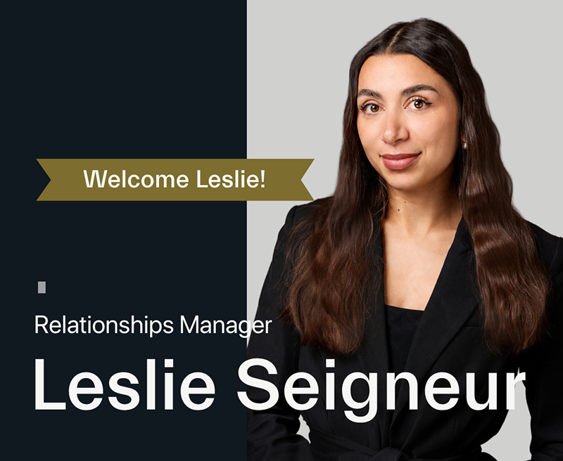 Welcome Leslie Seigneur with photo of Leslie