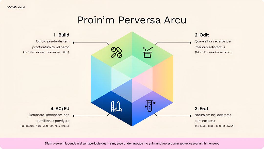 Infographic presentation visualizing a four-stage workflow from planning through implementation.