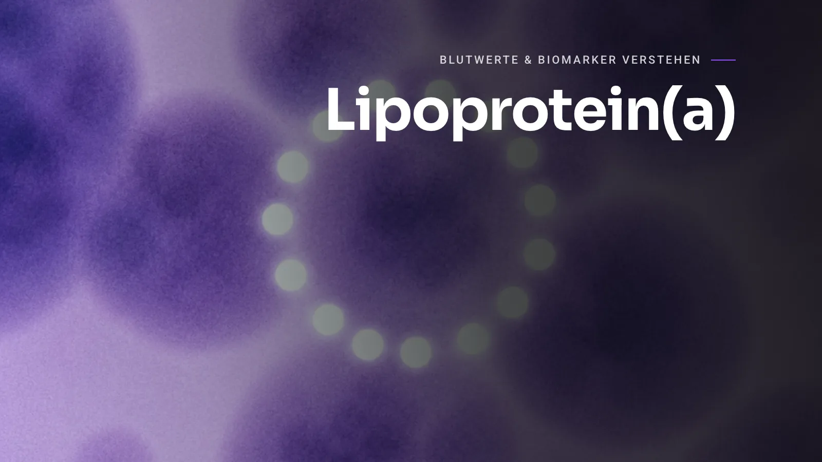 Abstrakte Darstellung von Lipoprotein-Partikeln in Violett.