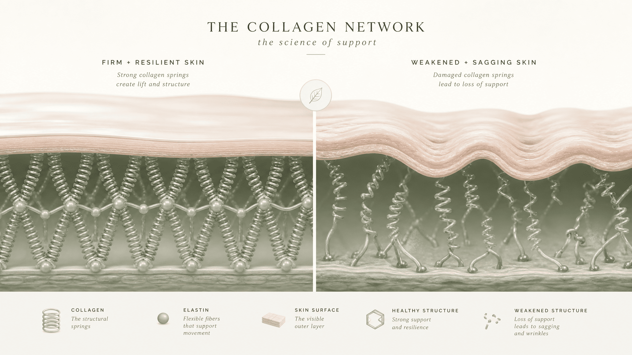 Collagen network scientific illustration