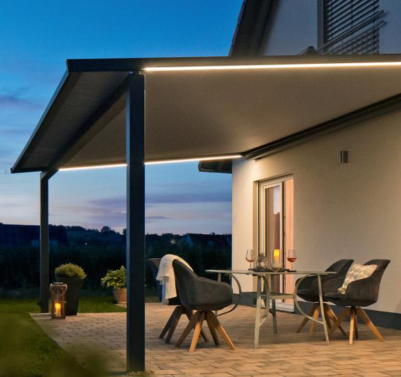 Integriertes Licht für Markisen