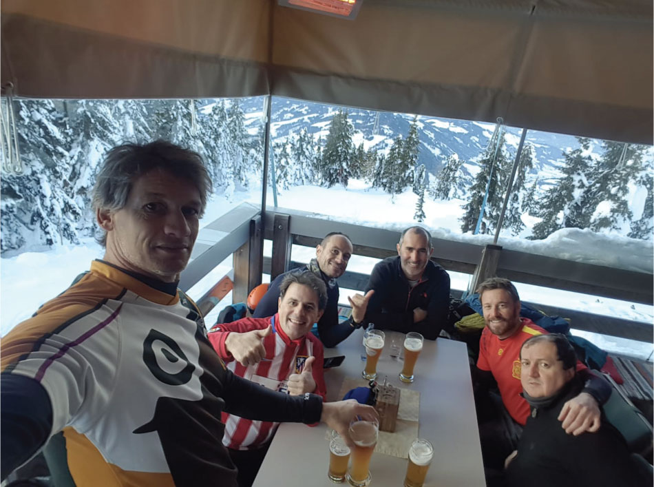 Esquiando en austria cervezas