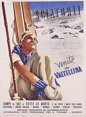 Poster Vintage ski Valtellina