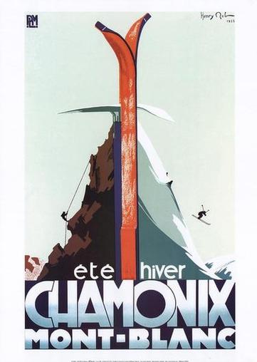 Poster Vintage ski Chamonix