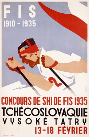 Poster Vintage ski Checoslovaquia
