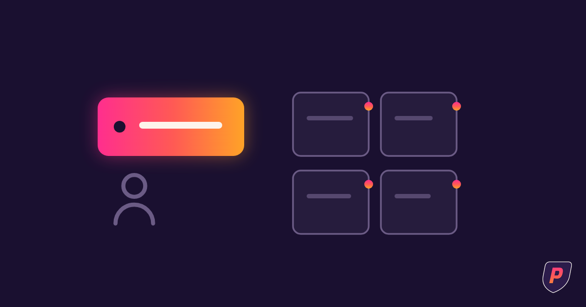 Illustration of a per-user price tag beside four hidden cost tiles emerging in sunset gradient