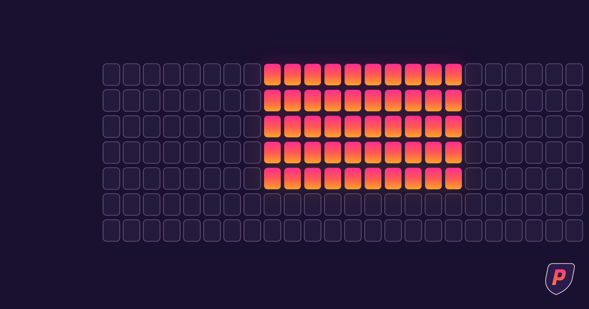 Illustration of a seven-by-twenty-four grid of hour cells with only business hours lit in sunset gradient