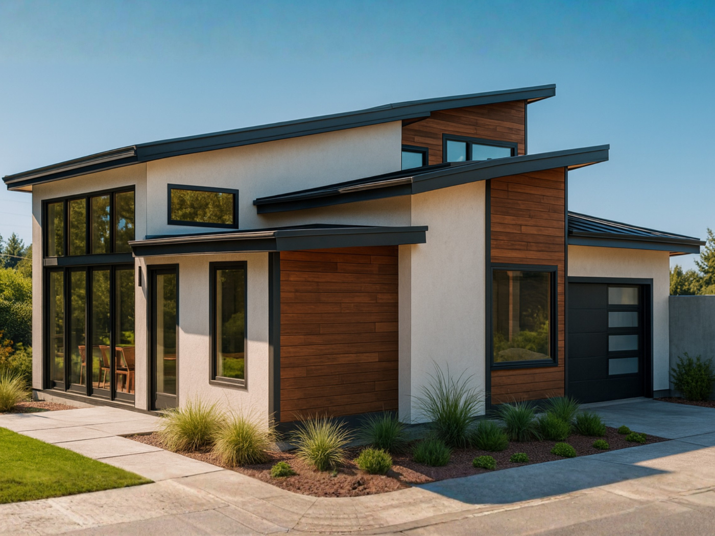 Willowrise - exterior rendering of a 797 sq ft two-story modern home