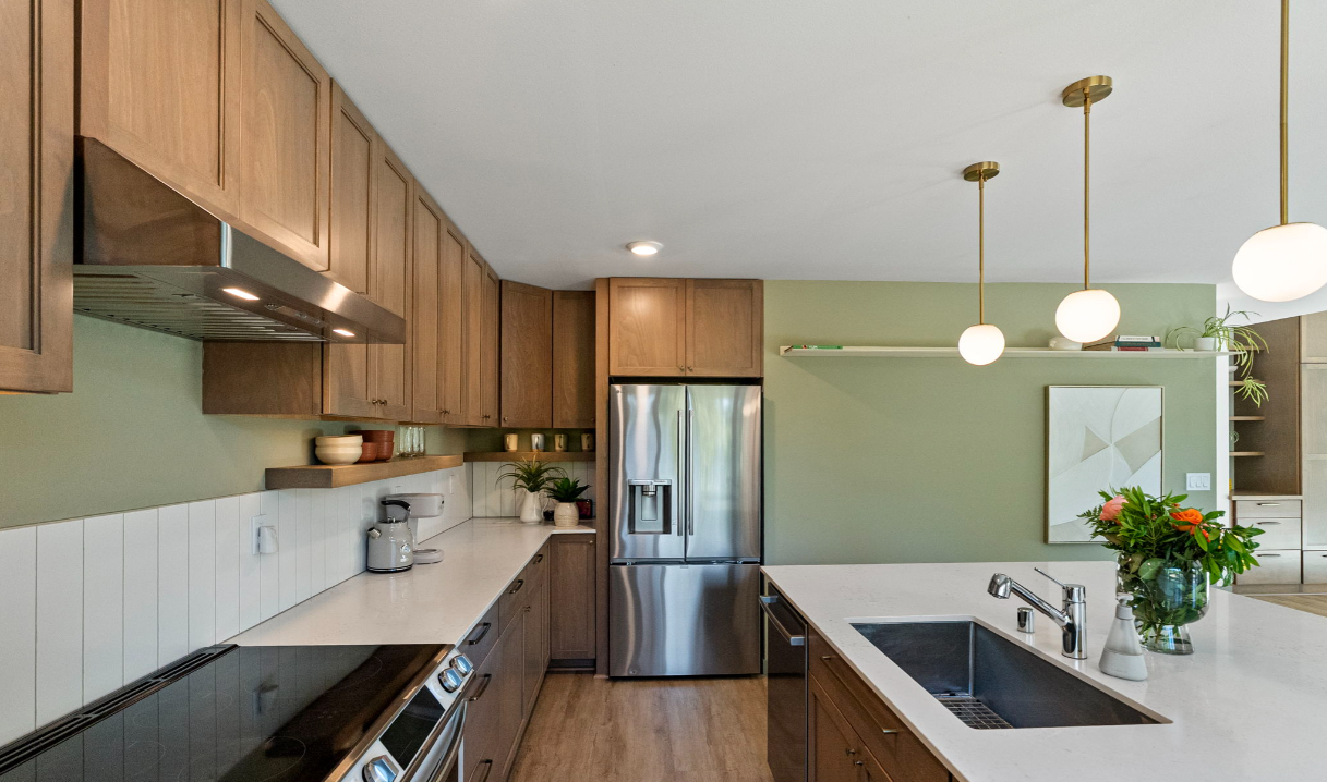 Kitchen in a completed Hilson Homes build in Steilacoom, Washington