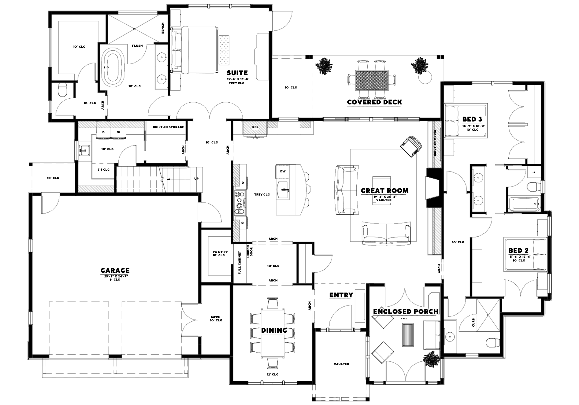 The Foundry floor plan - 3,137 sq ft, 3 bedroom, 3.5 bathroom