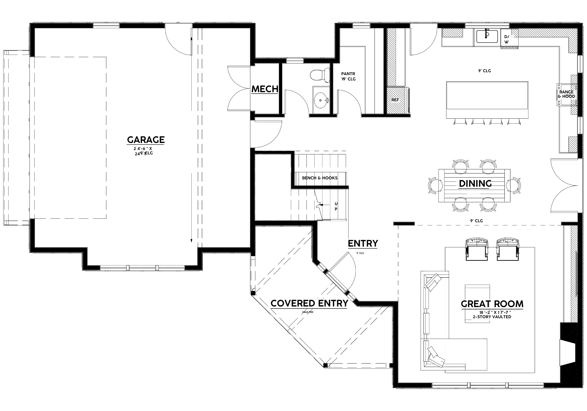 Glass Gable floor plan - 2,642 sq ft, 3 bedroom, 2.5 bathroom