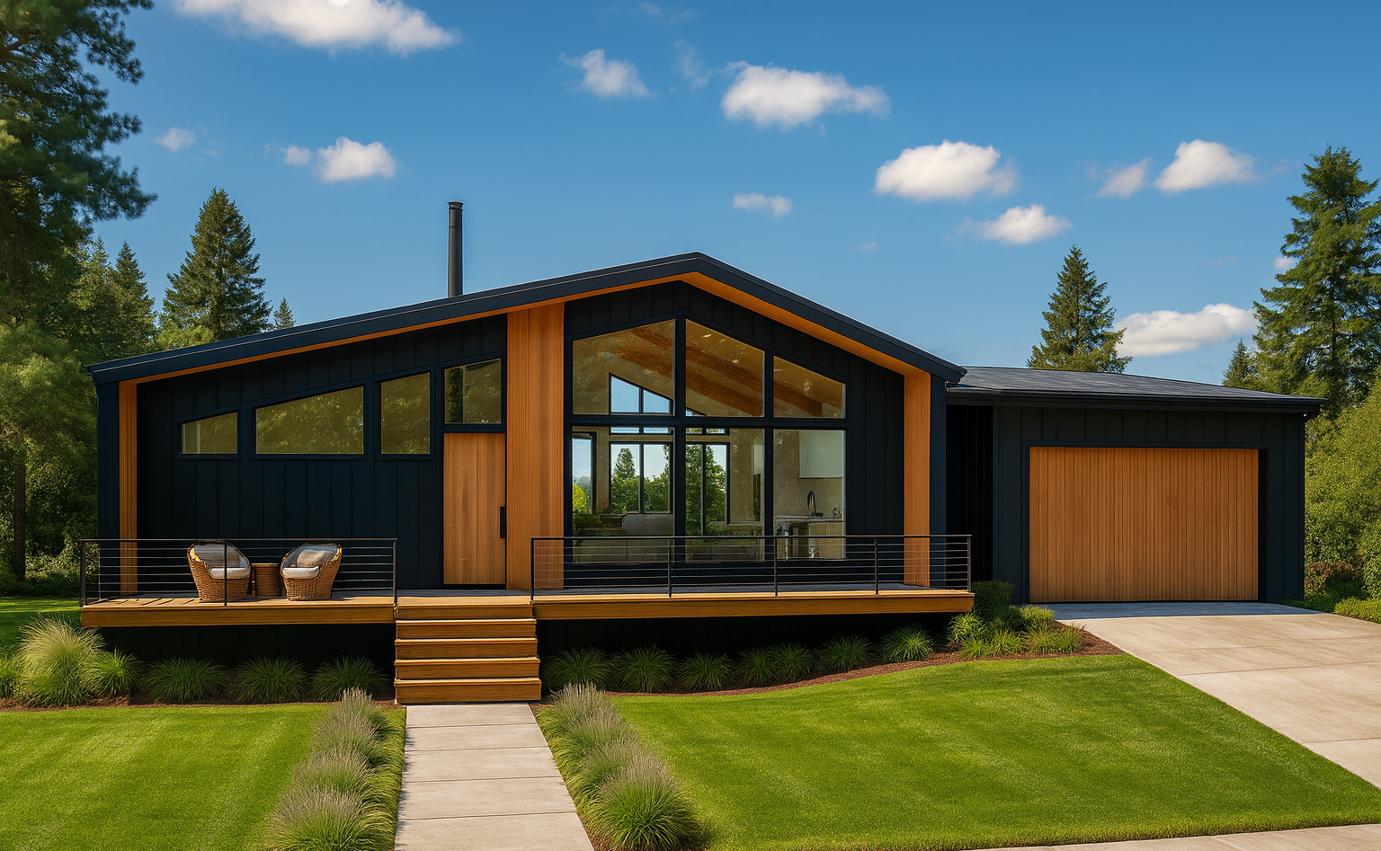 Elevation 49 - exterior rendering of a 2,280 sq ft daylight basement modern home