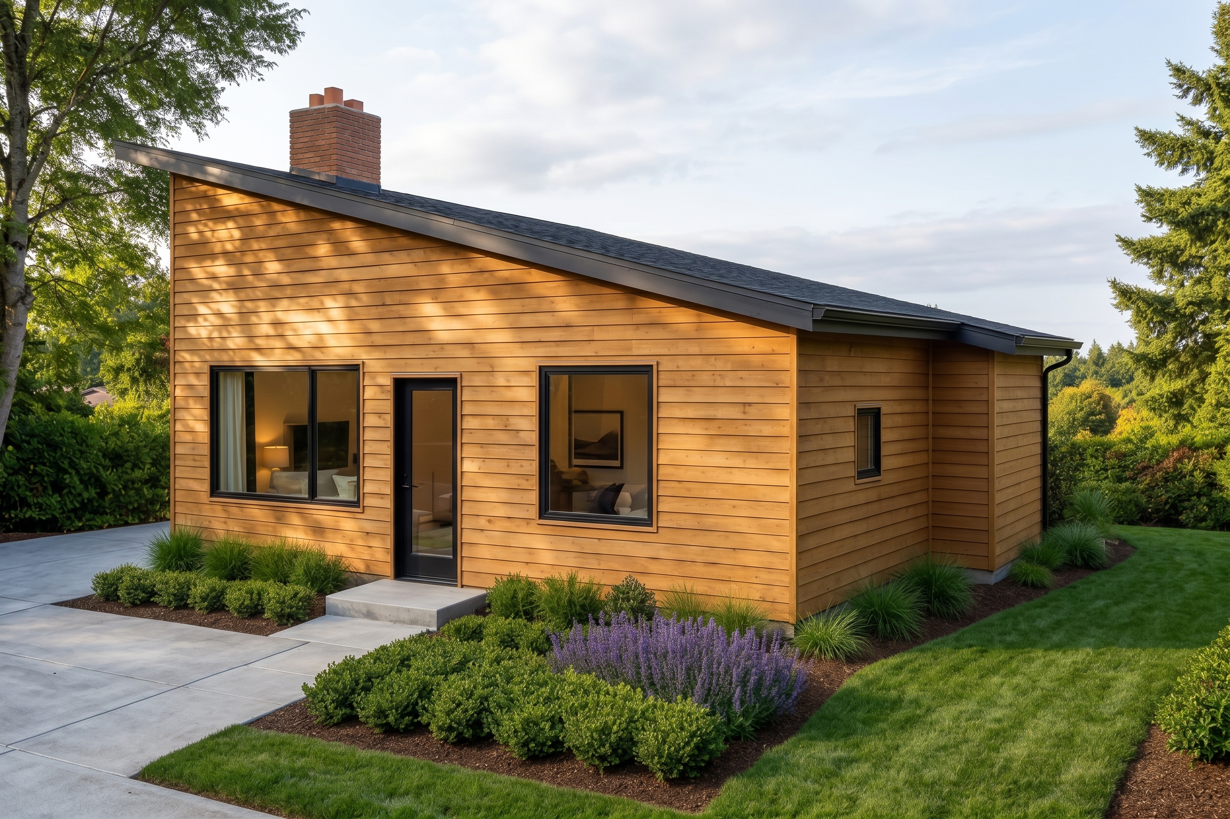 Vista Loft - exterior rendering of a 920 sq ft single-story modern two-bedroom ADU