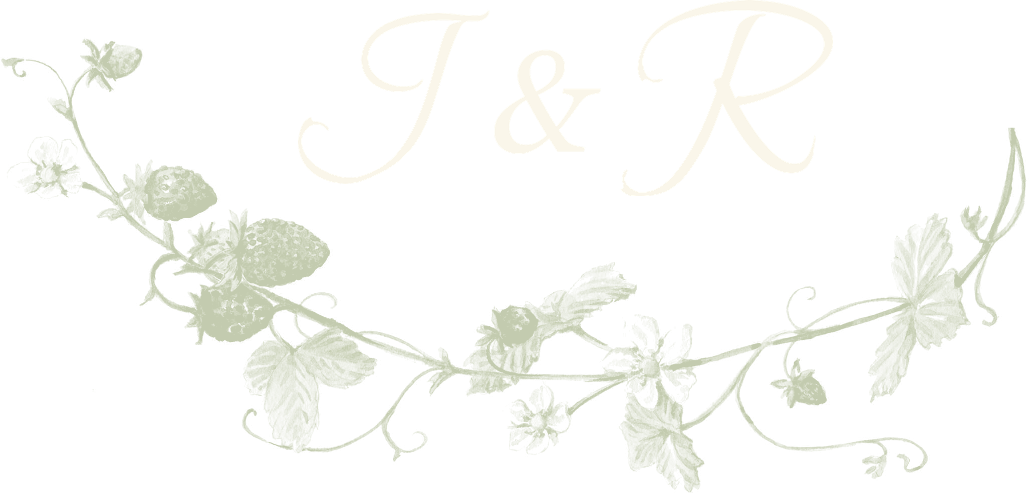 J & R monogram with strawberry vine