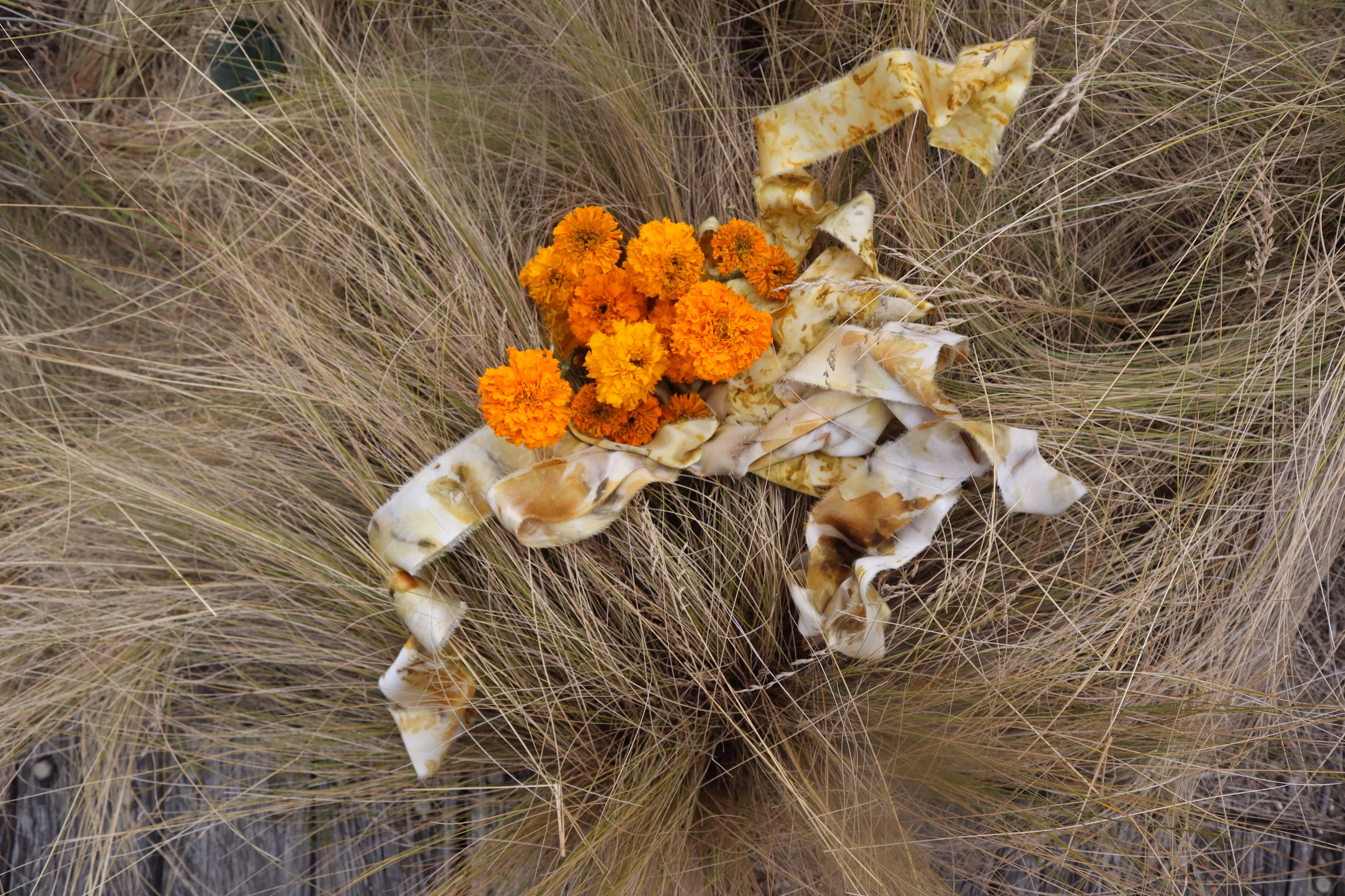 Hand-dyed plant-based silk ribbon by Ripple Studio, Melbourne [VERIFY]