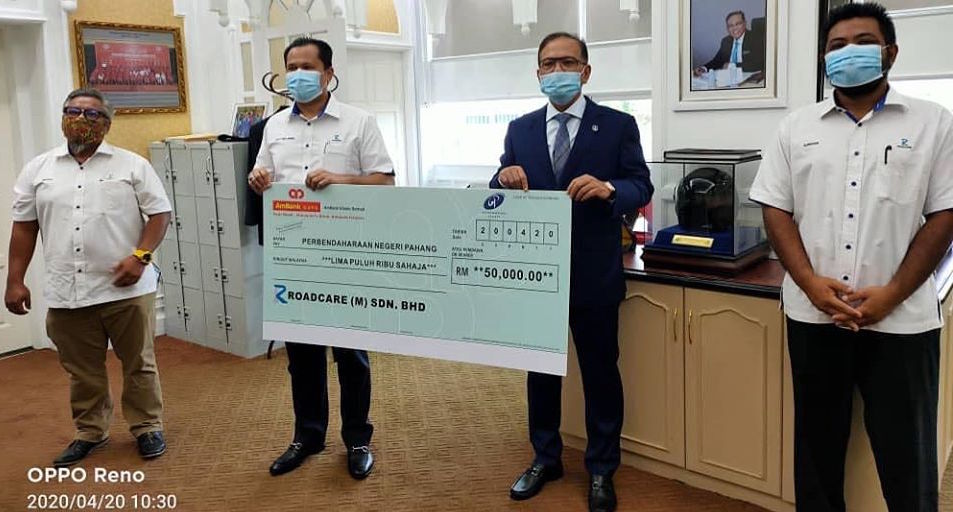 Protasco Active photograph: Roadcare Telah Menghulurkan Bantuan Berjumlah Rm50,000 untuk Tabung Covid-19 Negeri Pahang