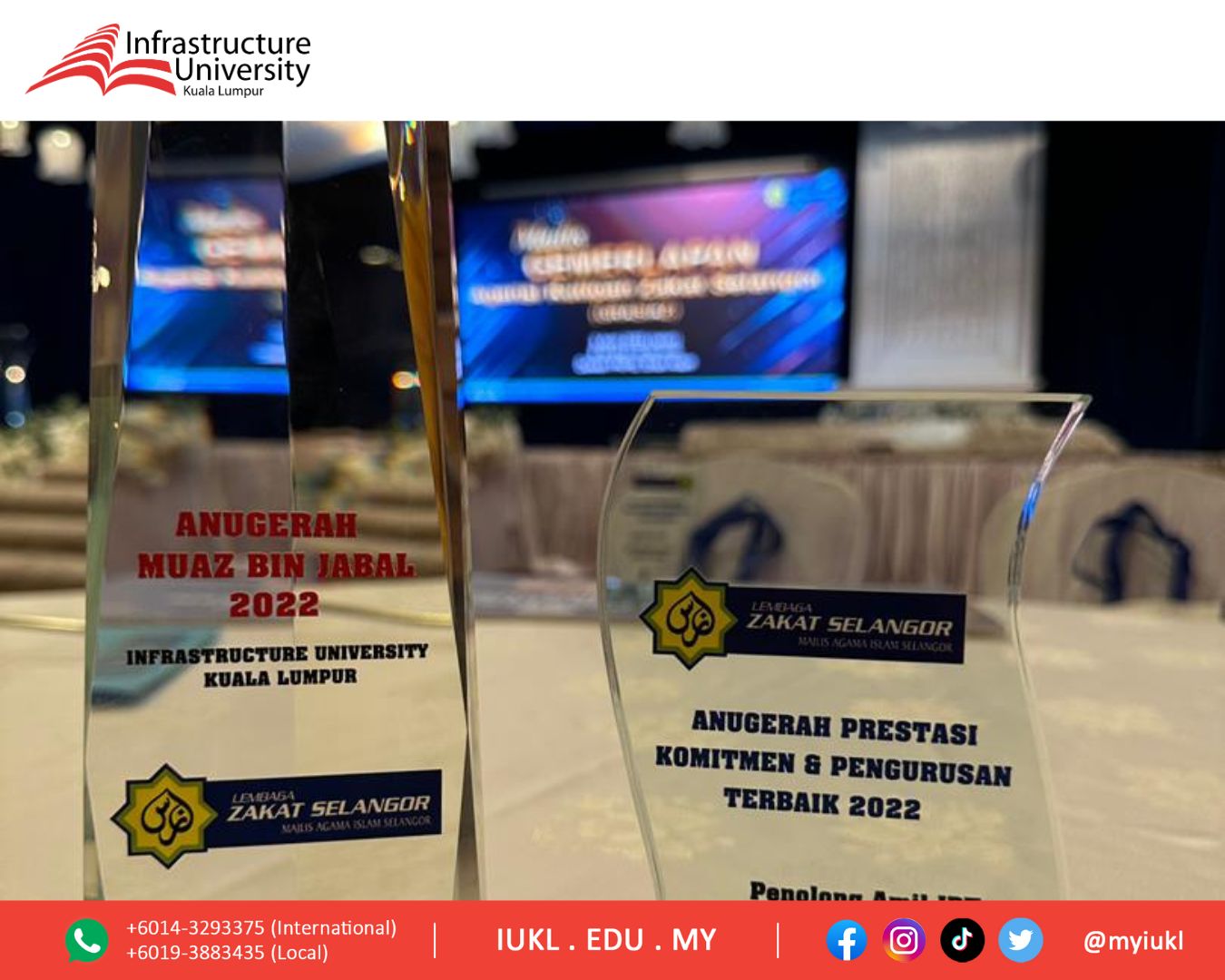 Protasco Active photograph: Awards from Lembaga Zakat Selangor for IUKL