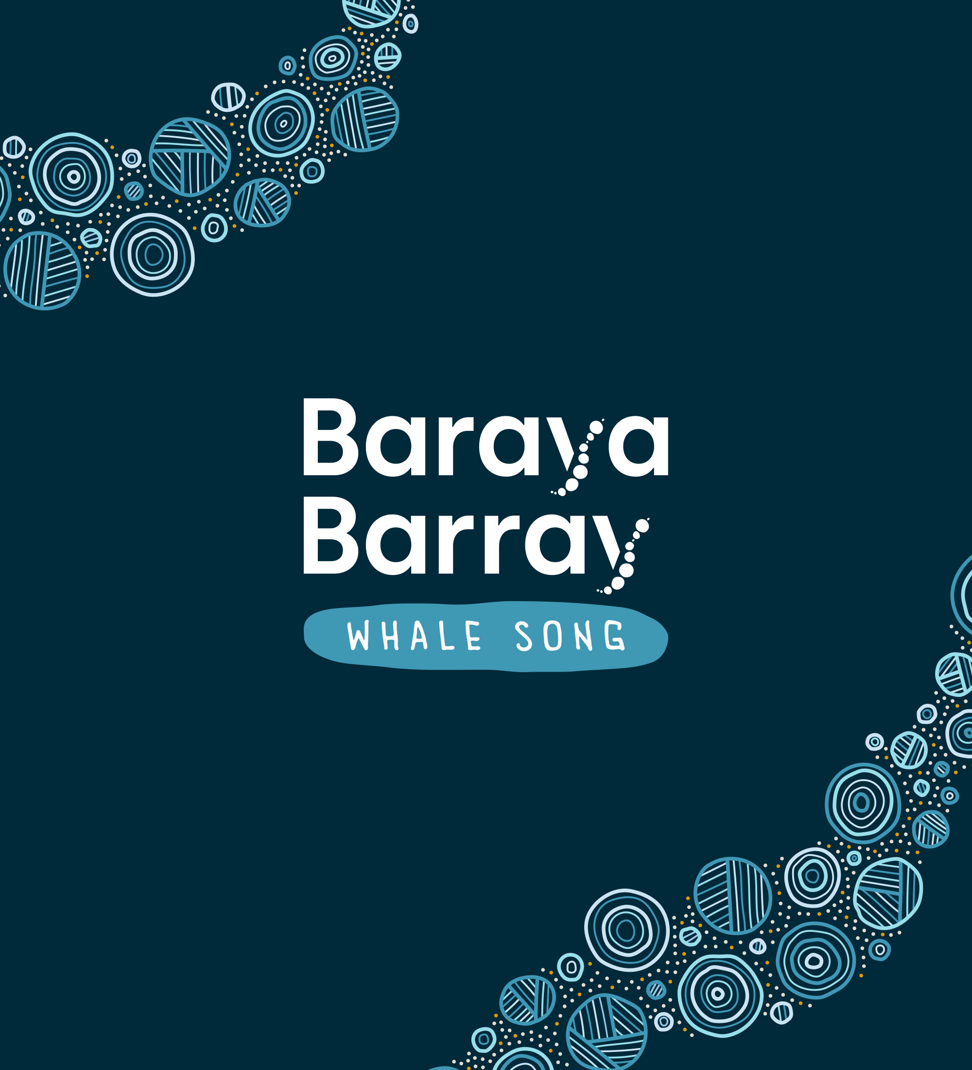 Baraya Barray visual identity created for Red Room Poetry's First Languages program, celebrating First Nations languages through whale migration imagery