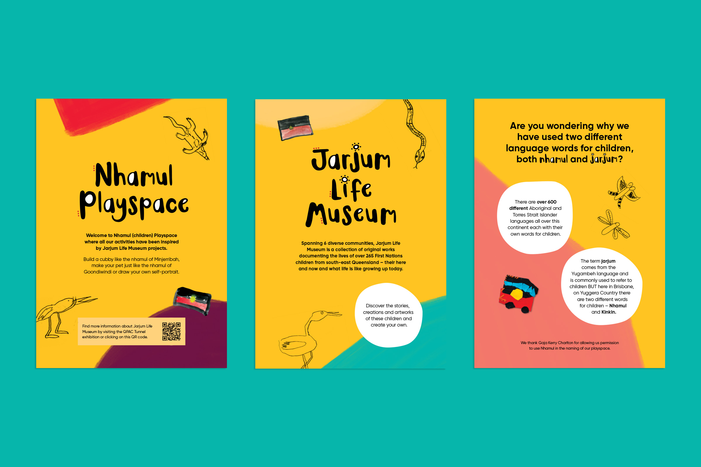 Jarjum Life Museum logo design featuring hand-drawn, childlike illustration