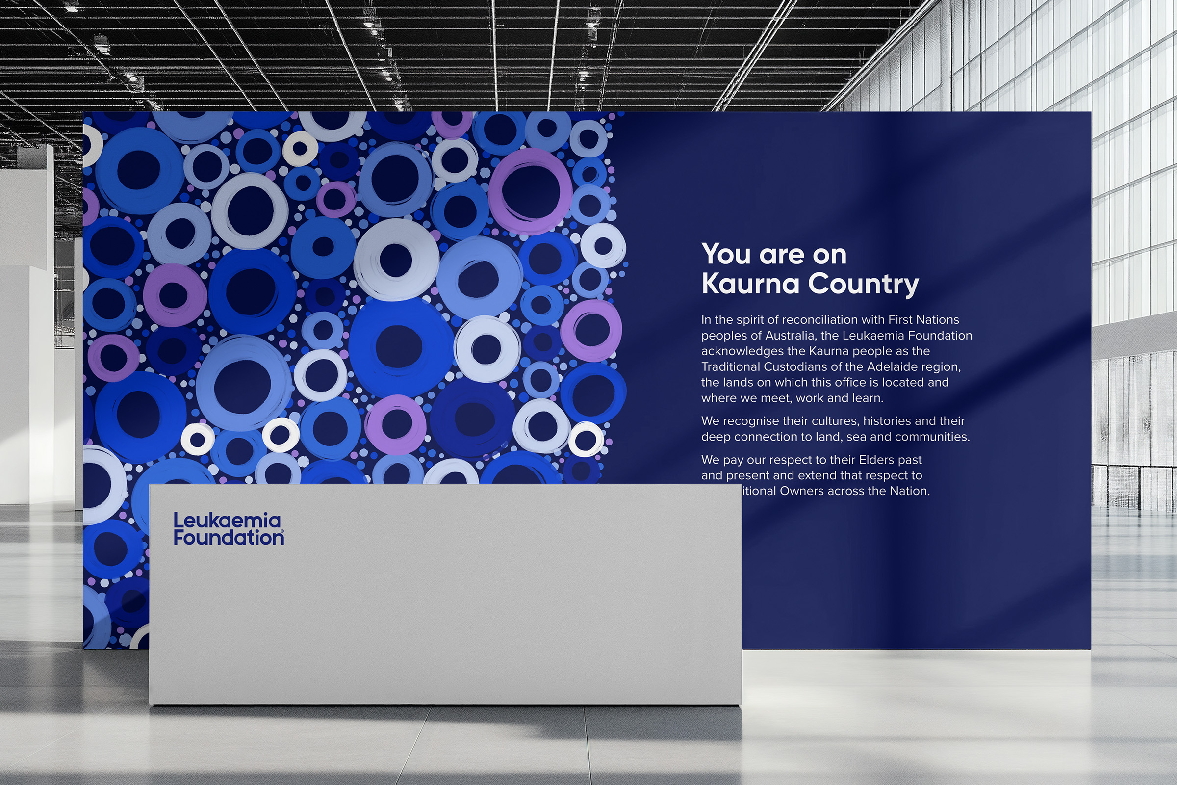 Aboriginal artwork for Leukaemia Foundation displayed across office and accommodation facilities nationwide