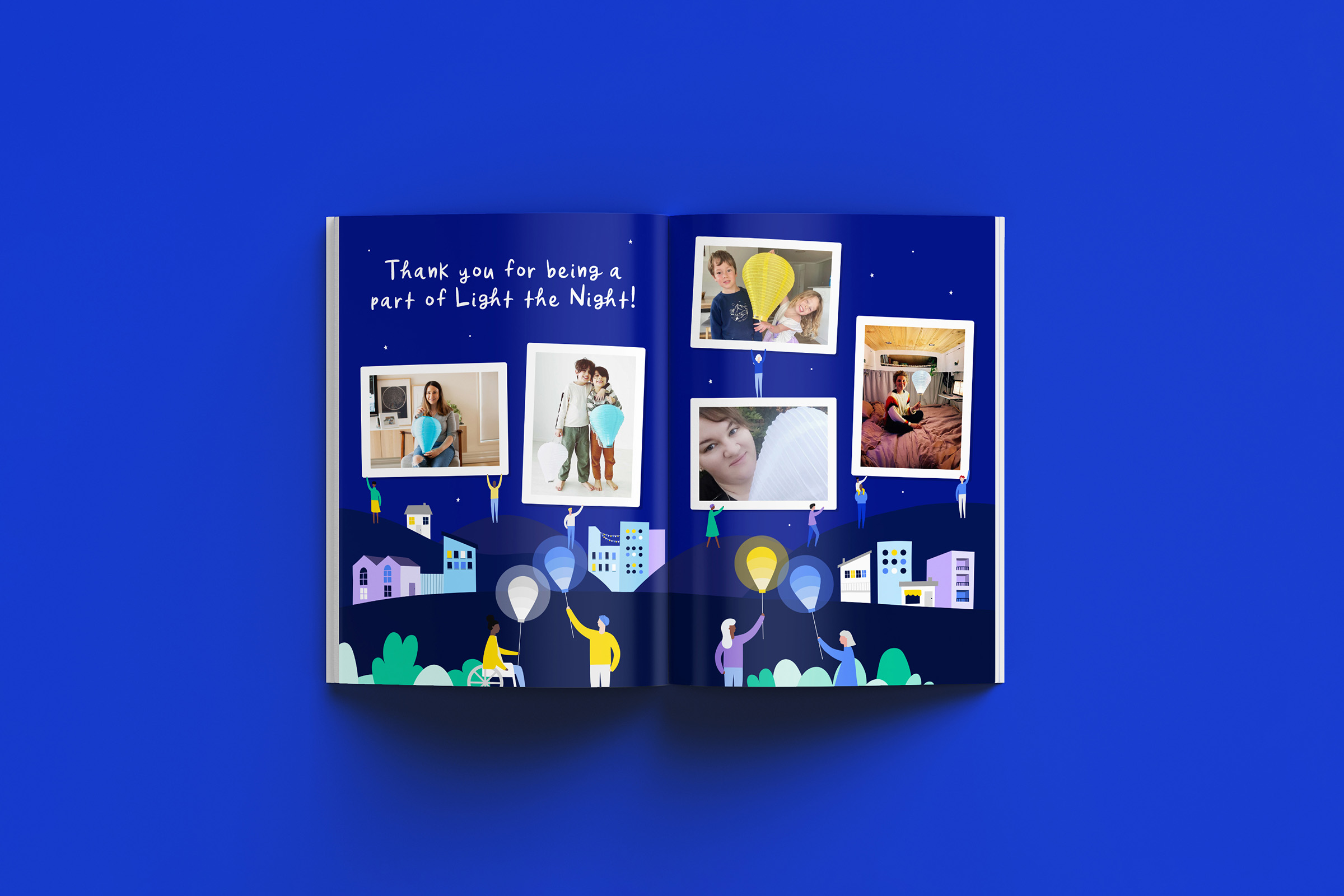 Light the Night campaign creative guideline example illustrated for Leukaemia Foundation's partner agencies