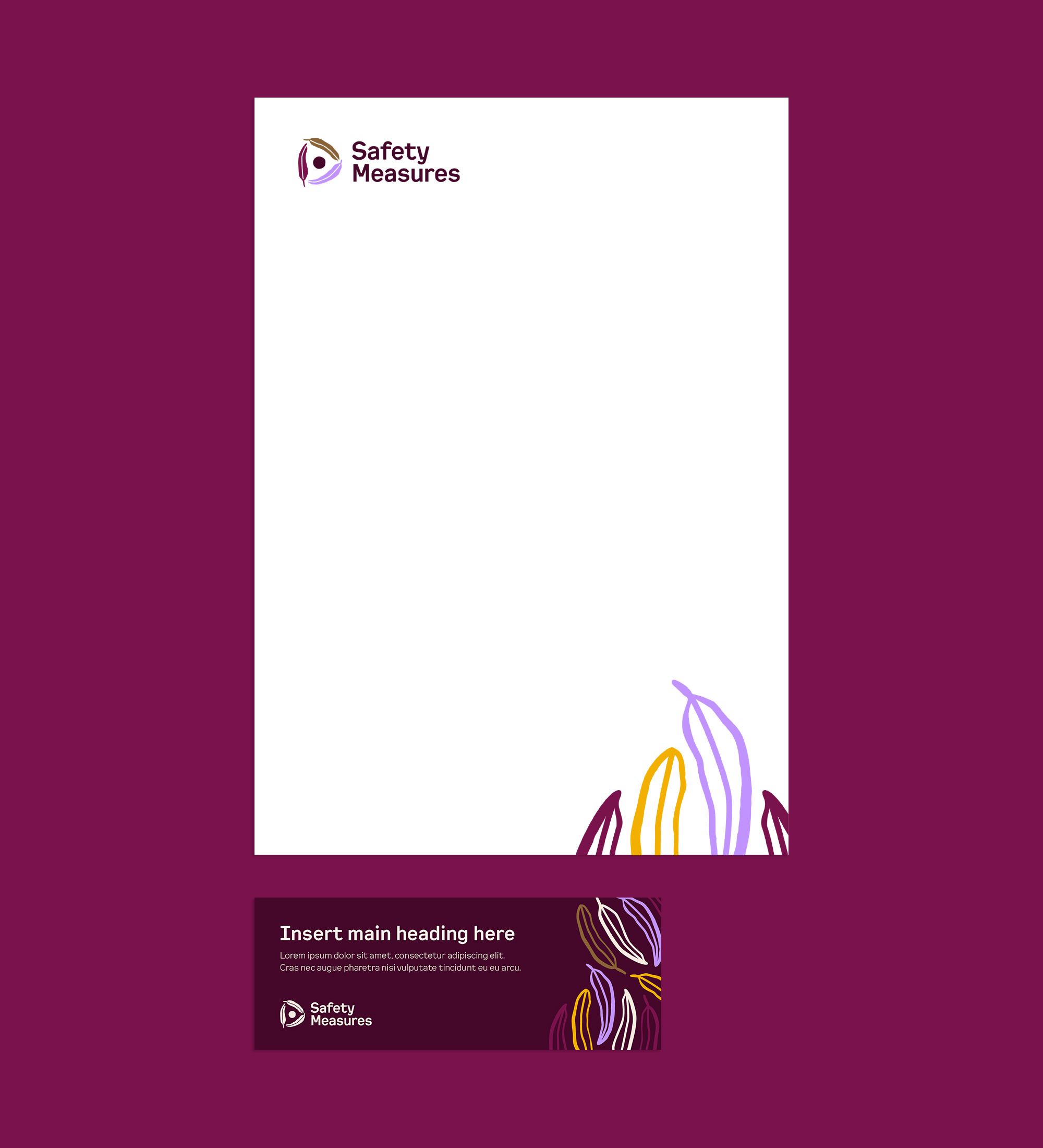 Detail of the eucalyptus leaf logo created for the Safety Measures domestic violence support program