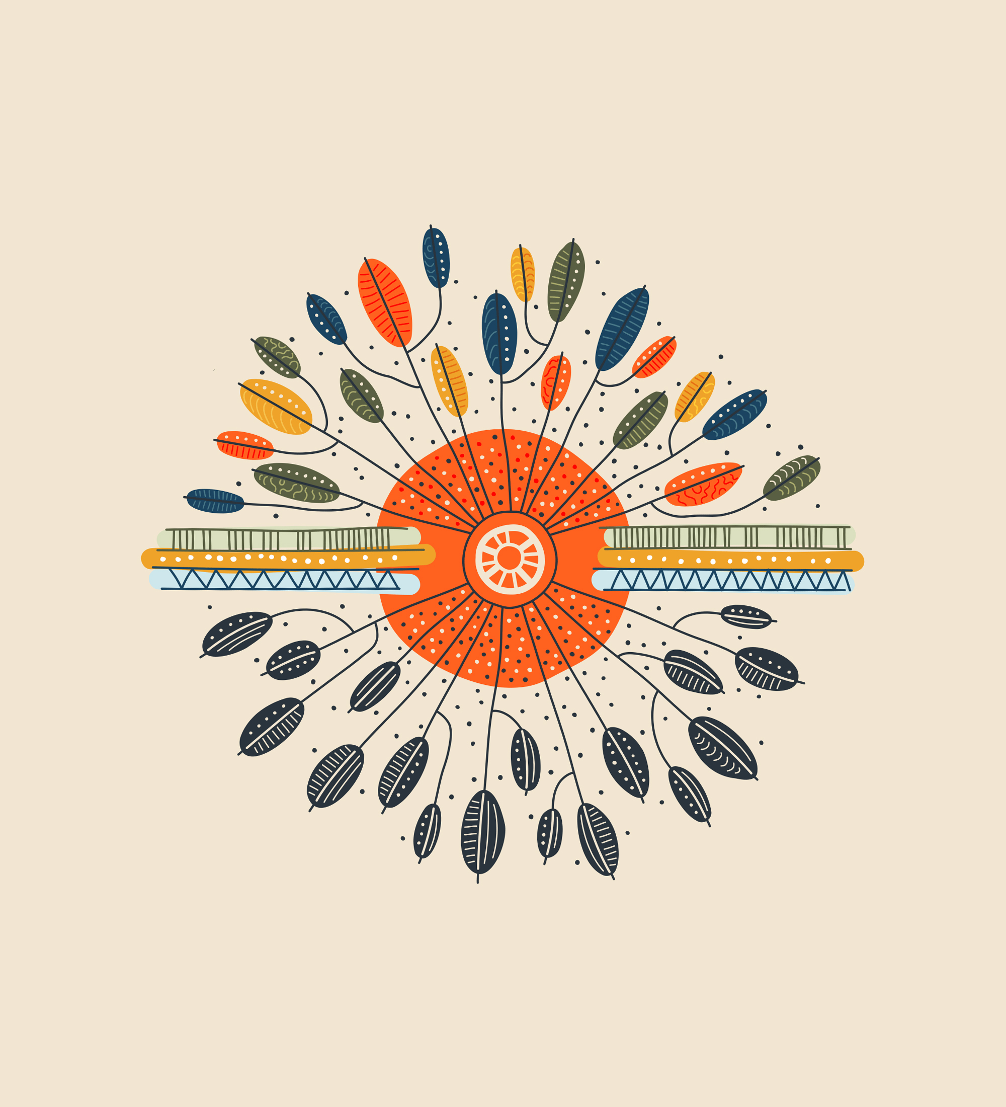 Aboriginal artwork created for Shine Lawyers' class action campaign, using patterned line work and a family tree motif to represent First Nations family reunification