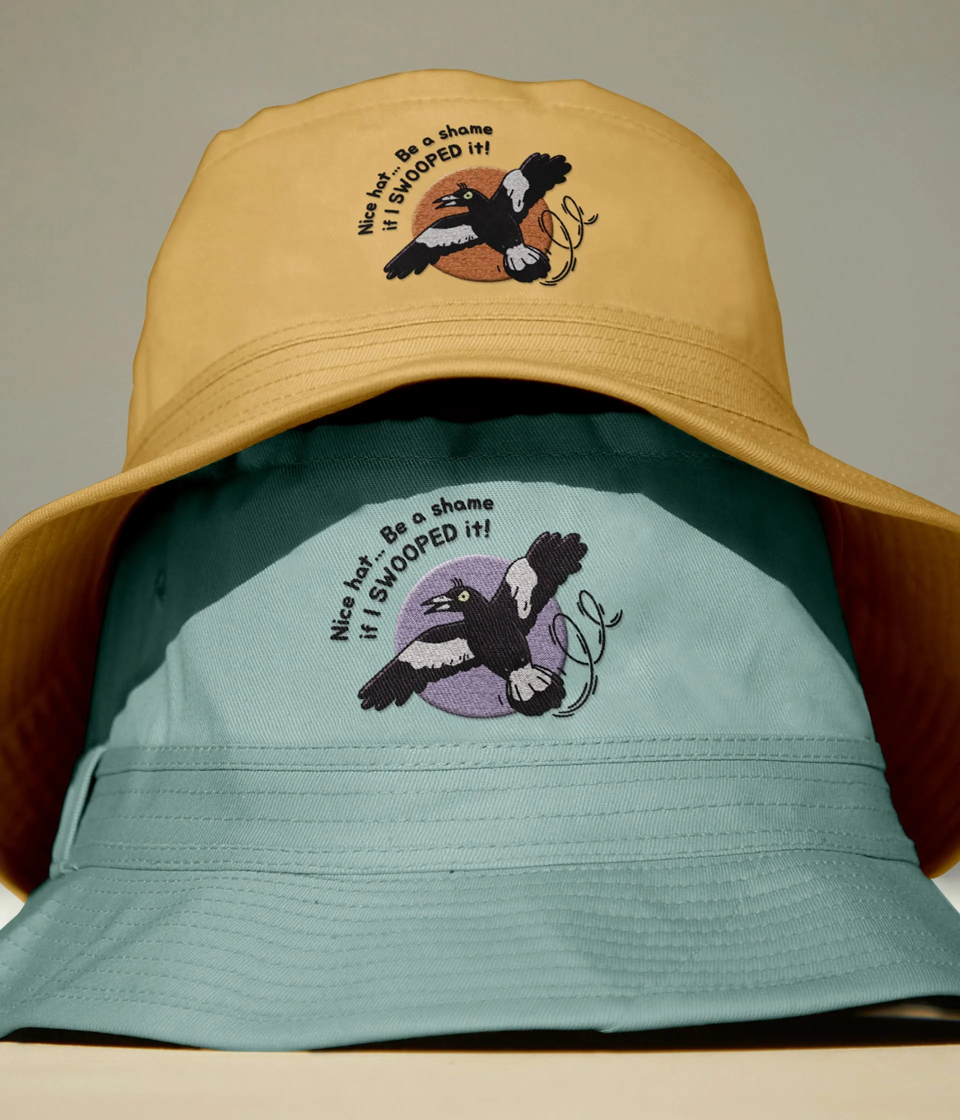 Swoopy Season bucket hat design