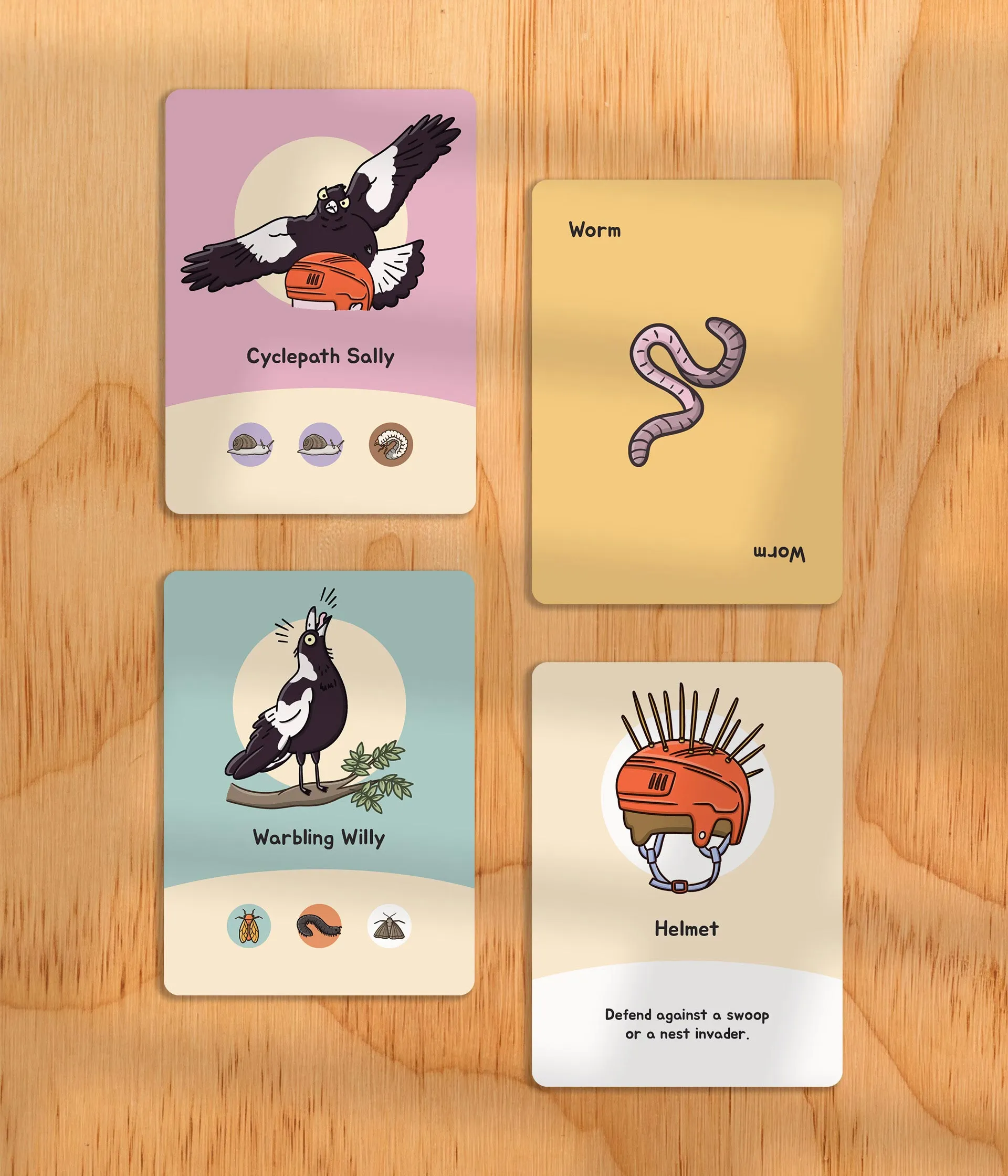Swoopy Season card game design