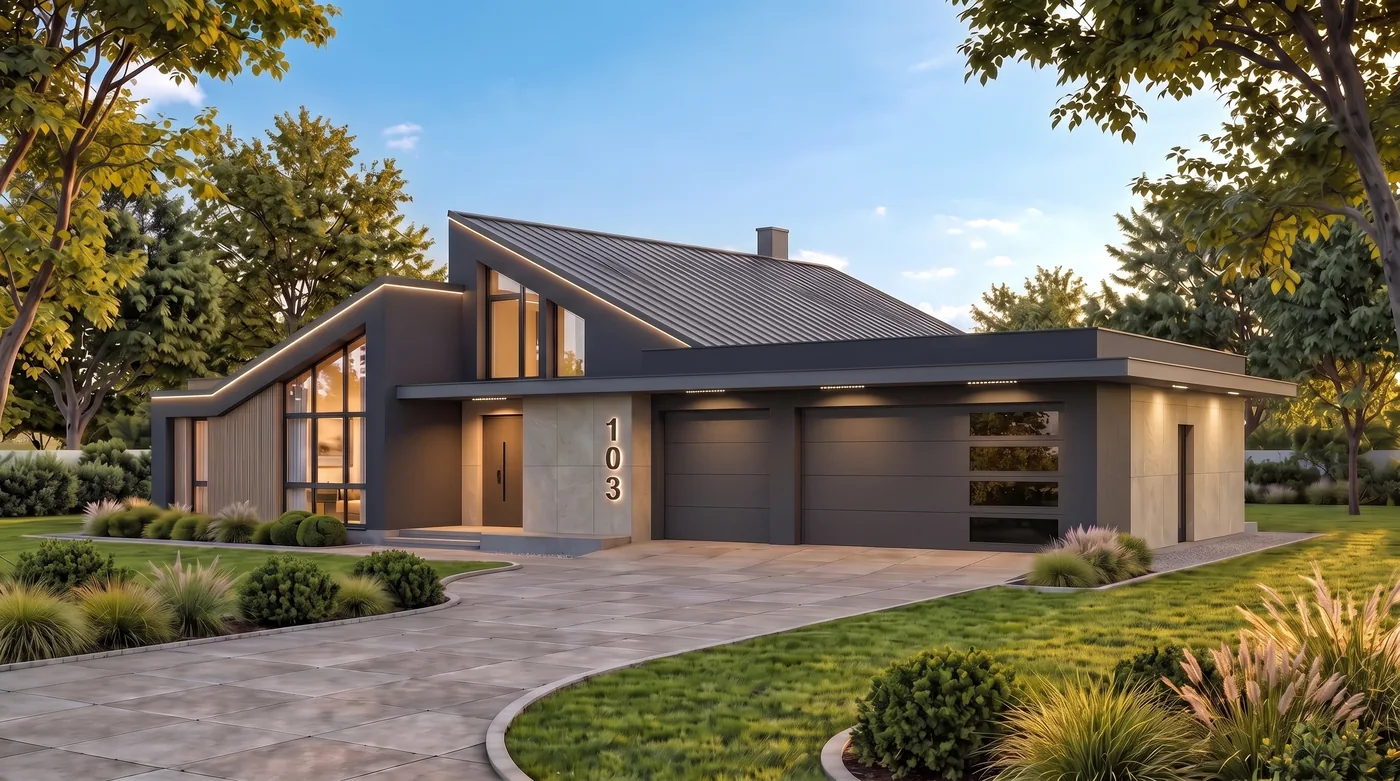 Model 103, The Barnhaus, a modern barn-style home, Chicago, North Shore & Southern Wisconsin