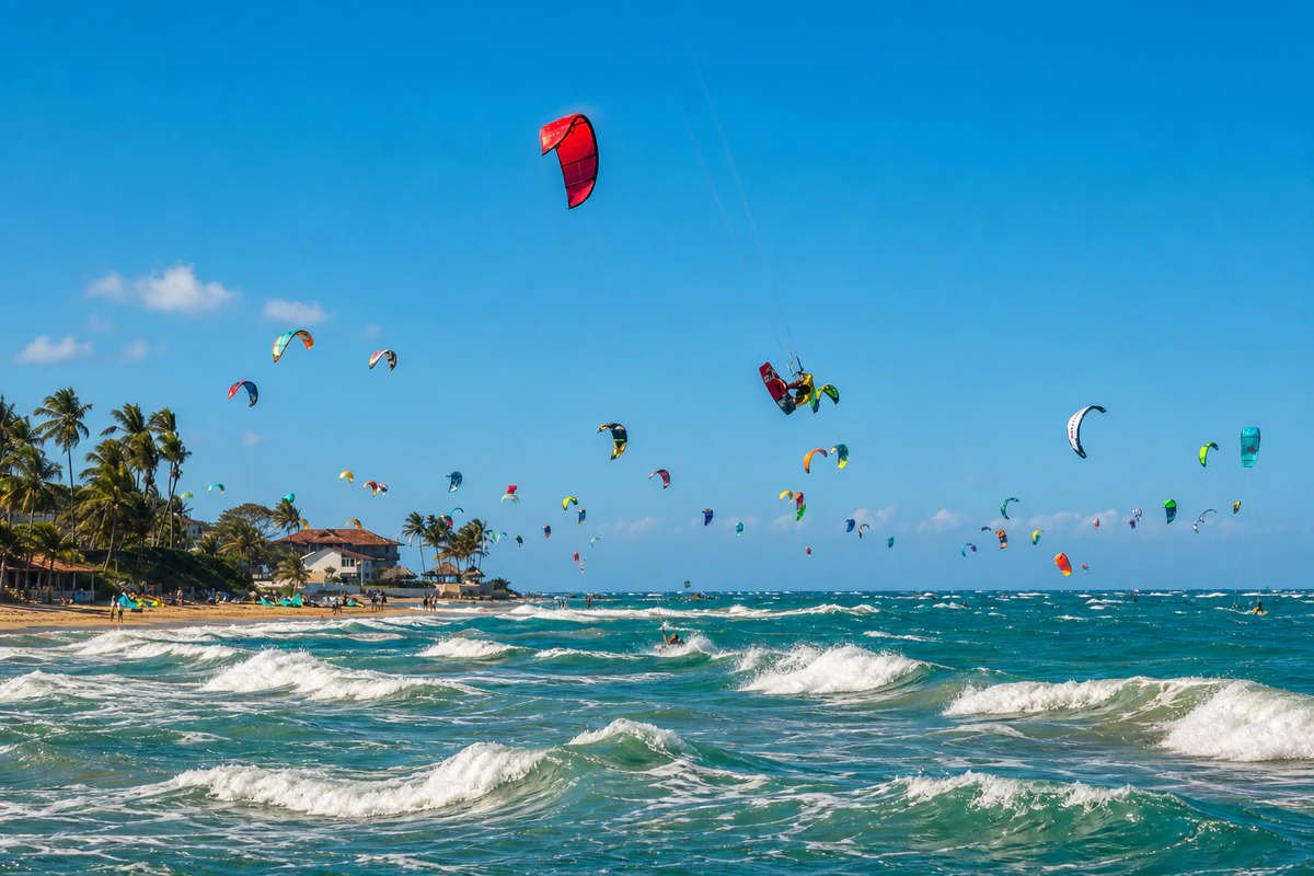 Kitesurf en la playa de Cabarete
