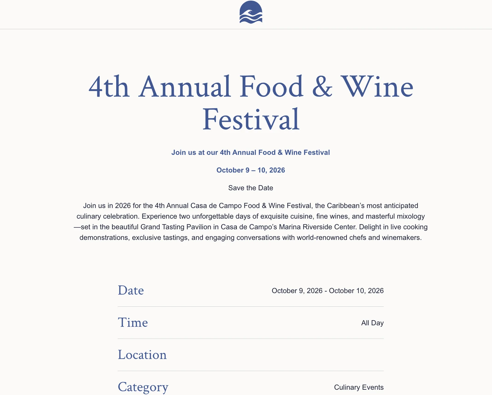 Casa de Campo Food & Wine Festival 2026