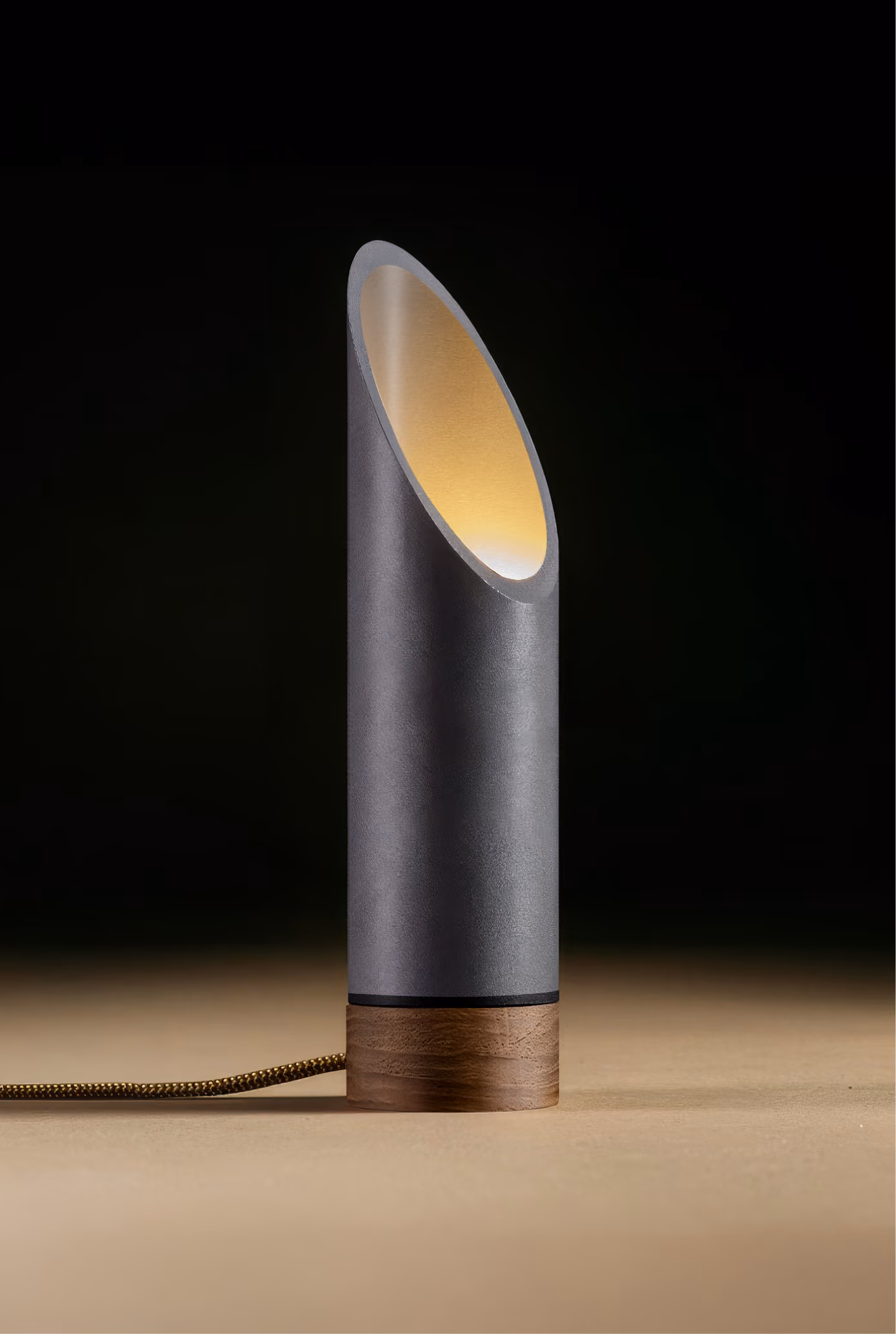 Warm amber finish with gold leaf interior details.