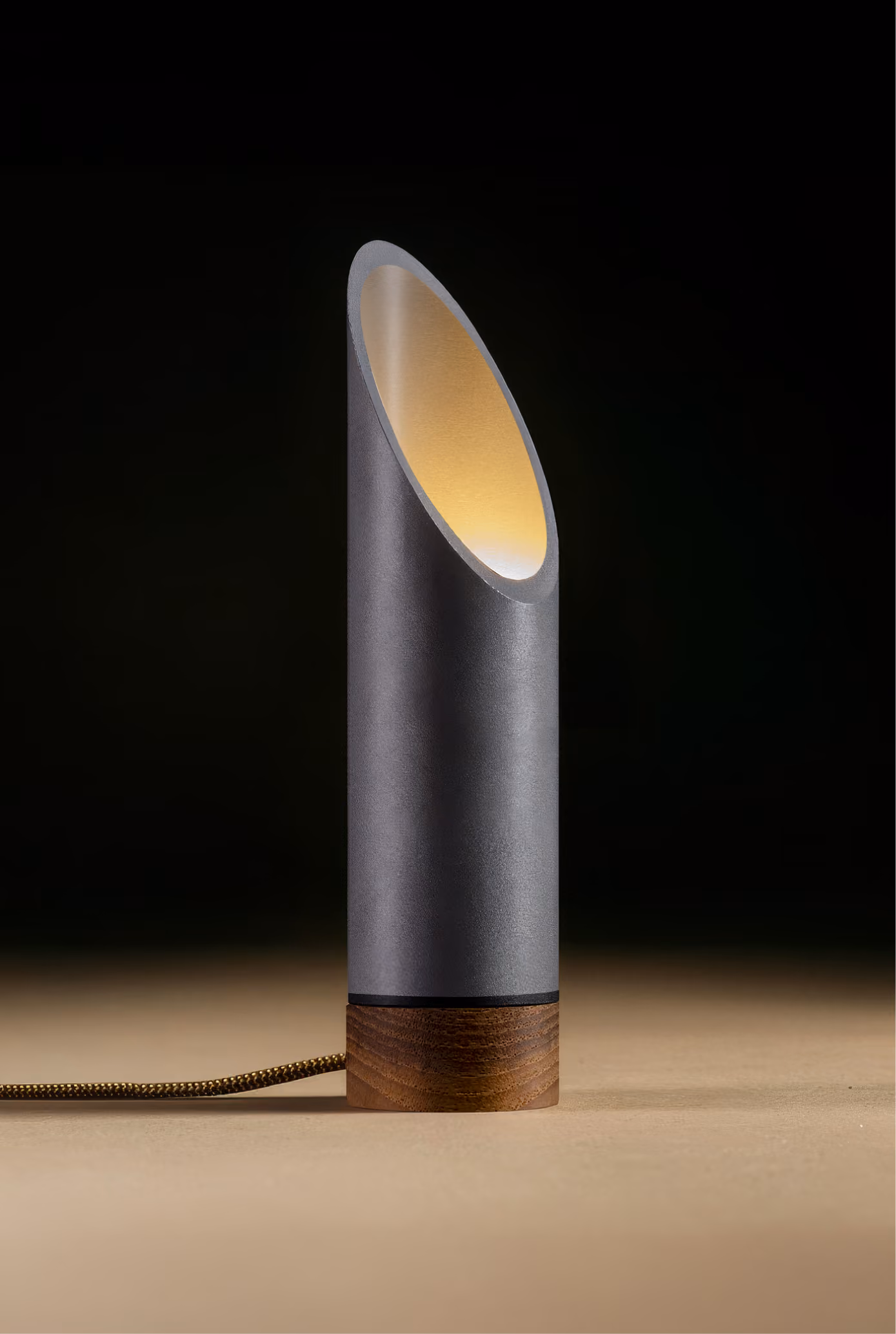 Warm amber finish with gold leaf interior details.