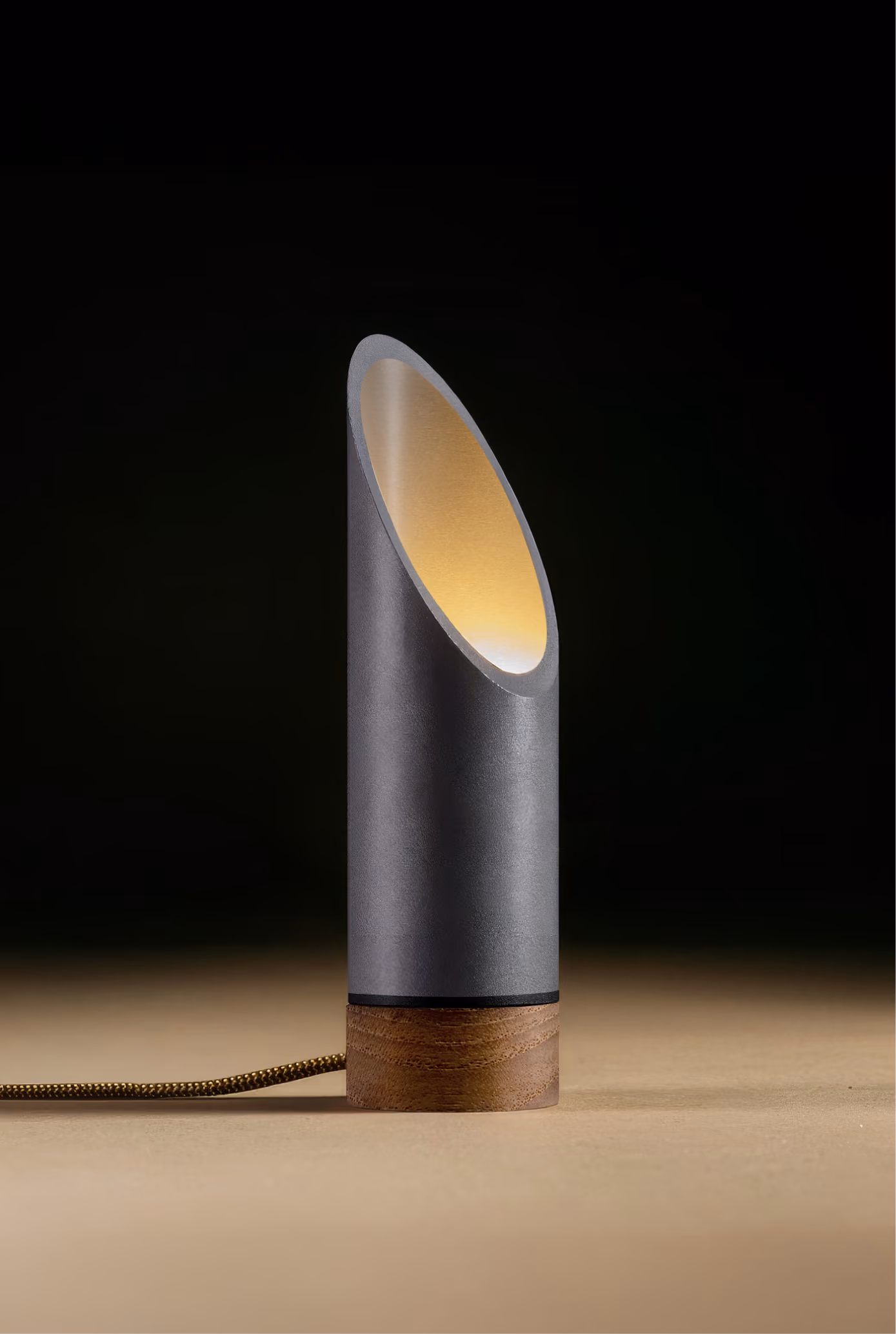 Warm amber finish with gold leaf interior details.