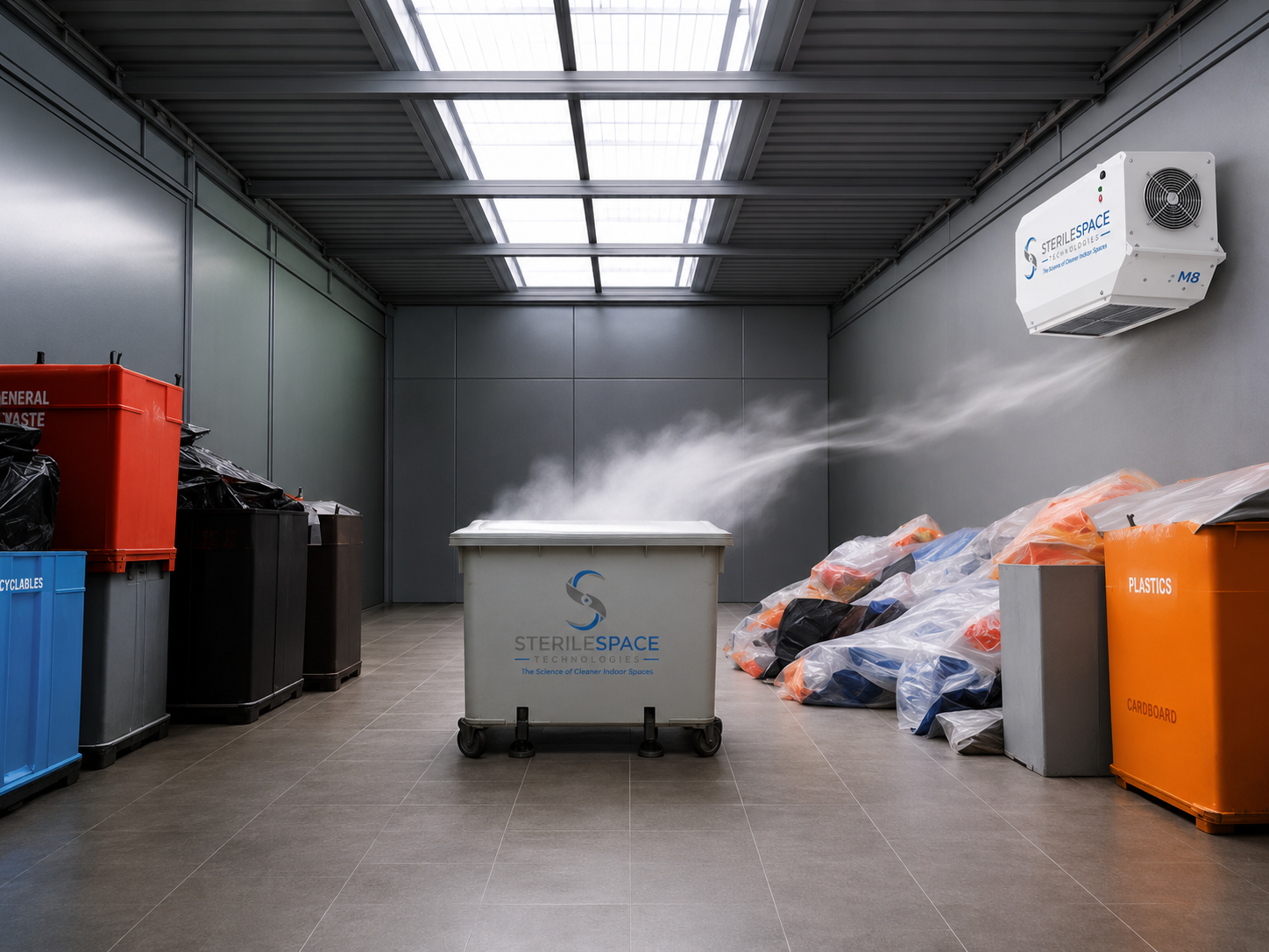 Industrial facility with SterileSpace air purification treatment