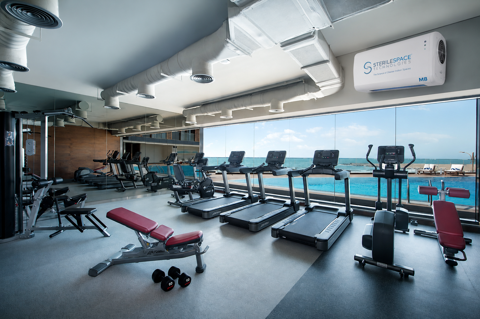 SterileSpace system in a high-end gym