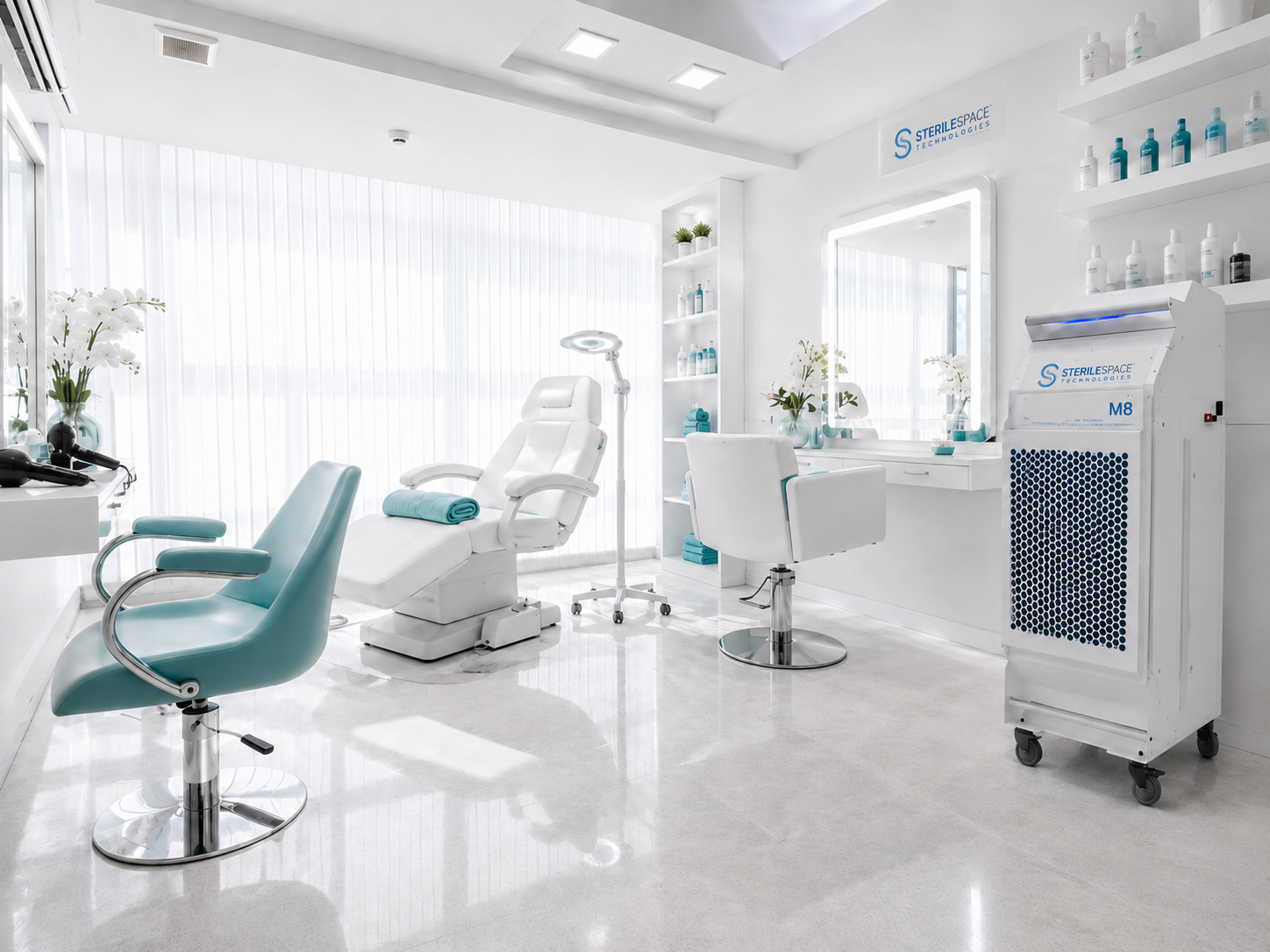 SterileSpace professional air purification system in a clean clinical environment