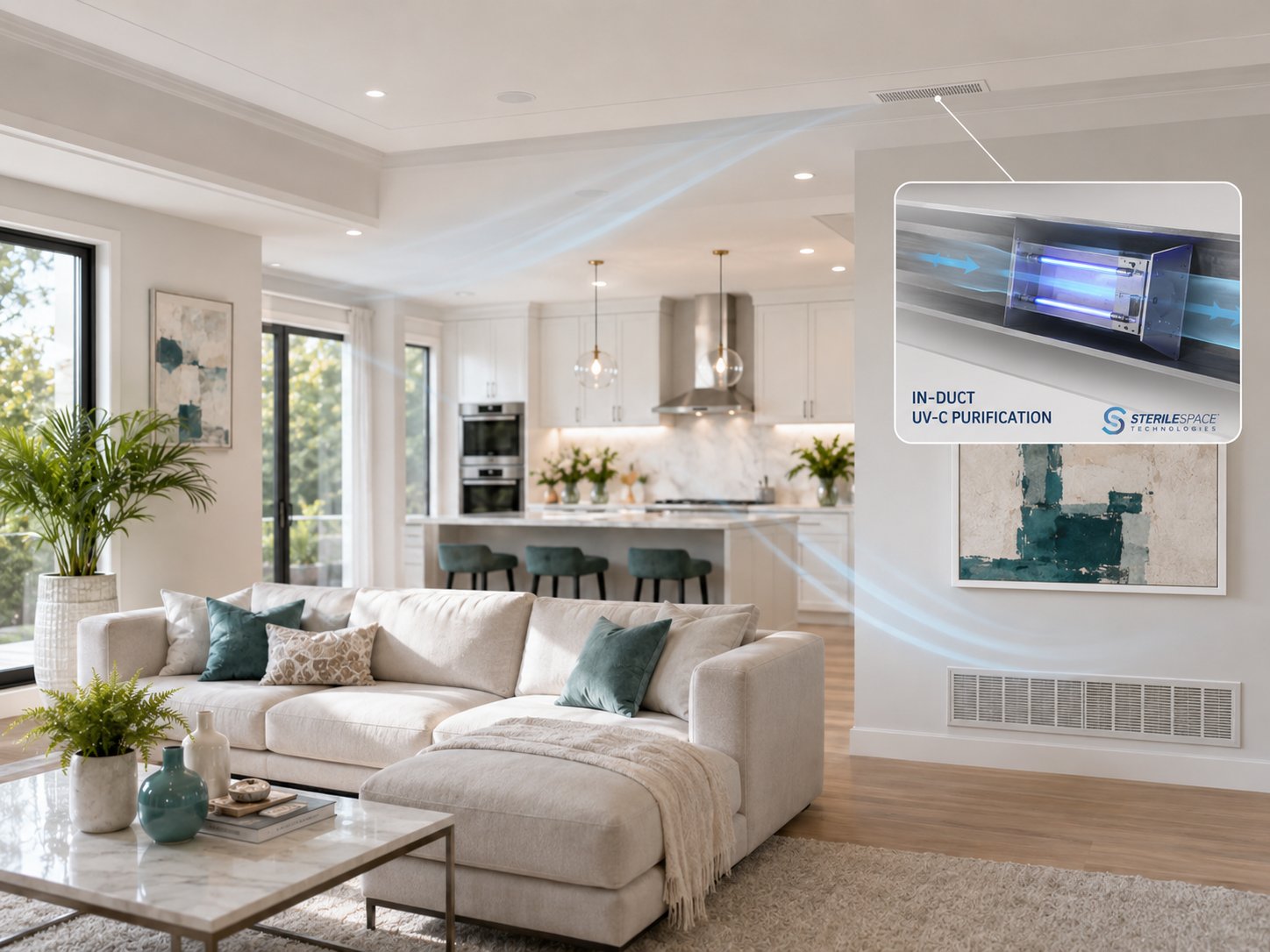 SterileSpace residential air purification system installed in a home HVAC application