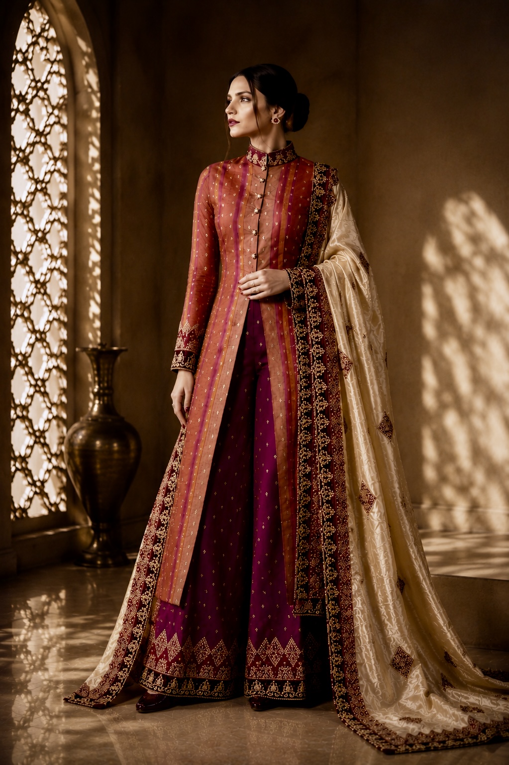 Regal embroidered couture ensemble from Dynasty by Alia Qureshi Atelier