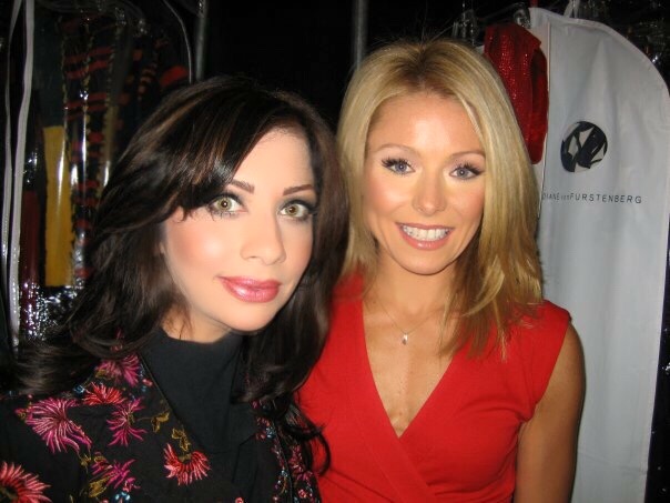 Alia Qureshi with Kelly Ripa during Mercedes-Benz Fashion Week