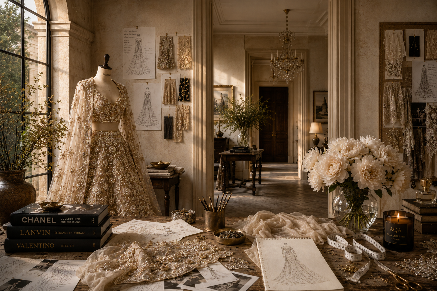 Alia Qureshi Atelier interior reflecting the artistry and atmosphere of the couture house