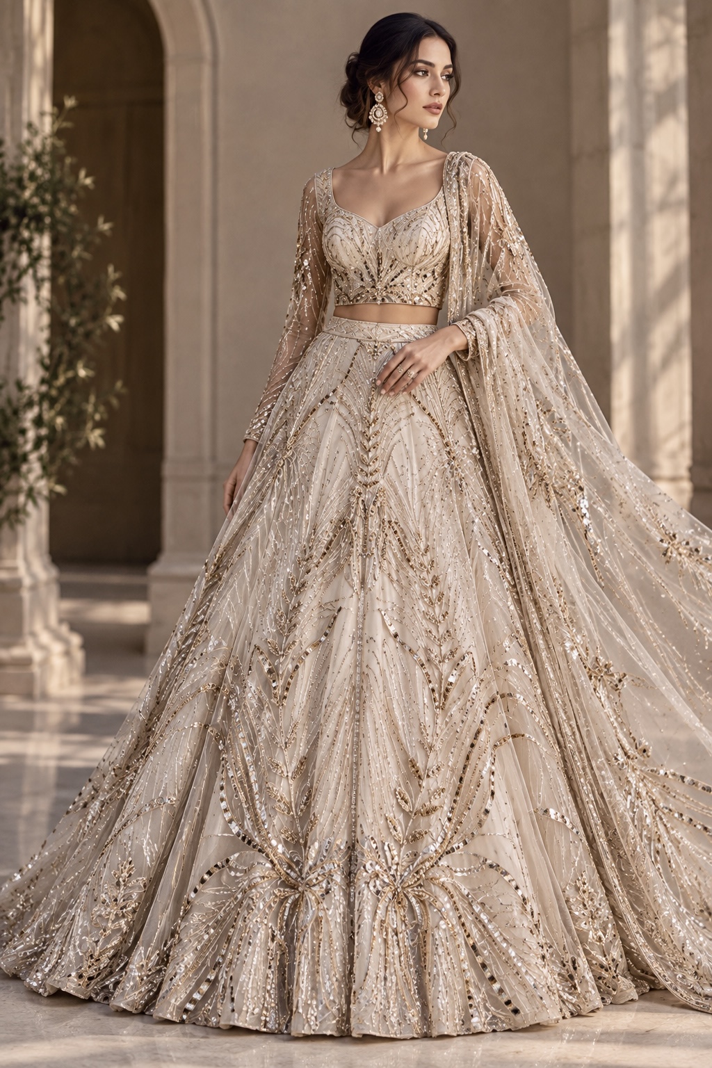 Aurelis 070: Ivory and gold embellished couture gown from Aurelis by Alia Qureshi Atelier