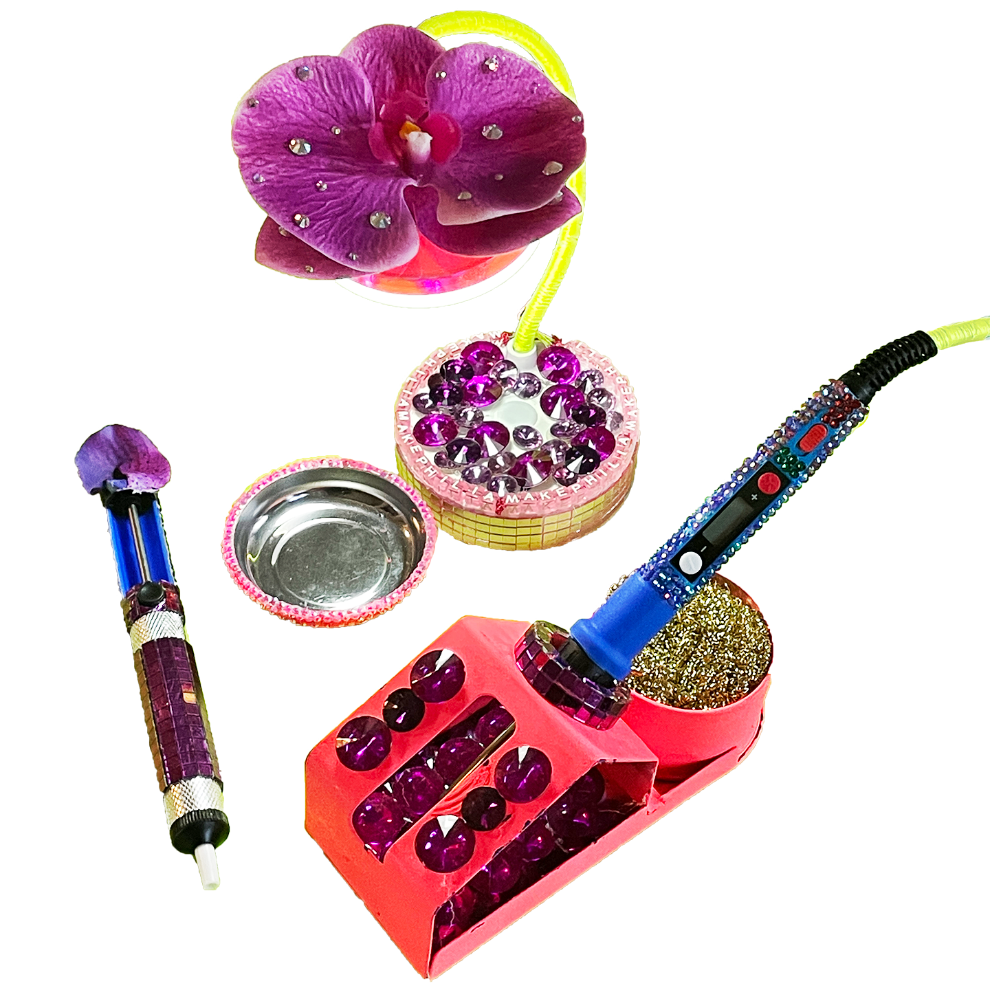 Soldering iron kit with Conway's Game of Life PCB for LED patterns.