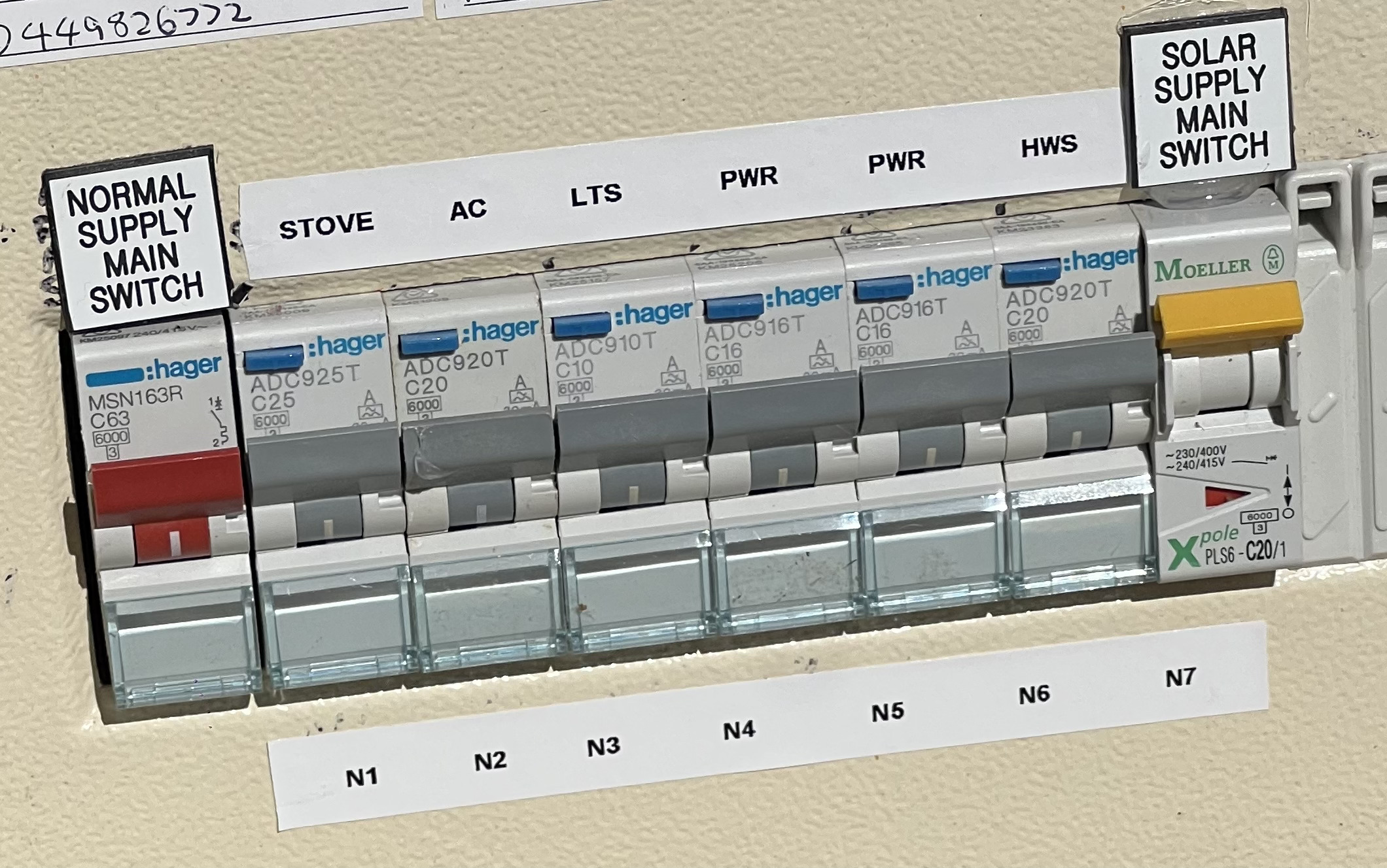 Safety switch RCD protection installed in a home switchboard by Photon Electrical & Air